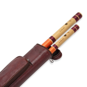 Double Flutes Leather Case With Pocket