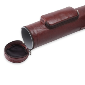 Leather Round Flutes Case With Pocket