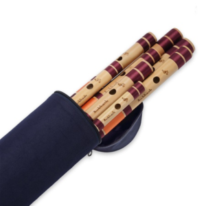 Matte Blue Round Flutes Case Without Pocket