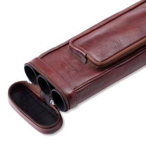 Triple Flutes Leather Case With Pocket